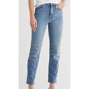 Good American Slim Moto Pant High Rise Jeans Indigo Blue GFD160 Womens Size 18